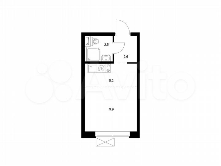 Квартира-студия, 20,2 м², 18/33 эт.