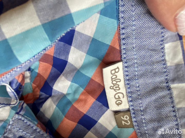 Рубашка в клетку для мальчика 92