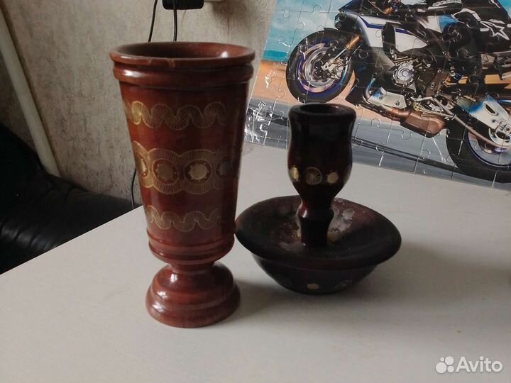 Унцукульский подсвечник и карандашница, СССР