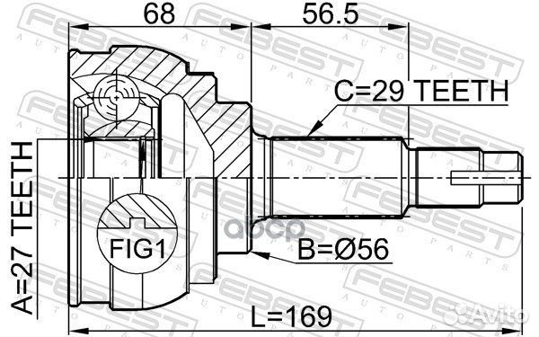 ШРУС наружный 27X56X29 nissan maxima A32 94