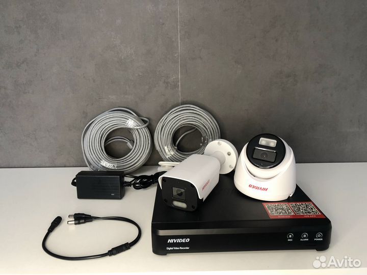 Комплект видеонаблюдения 4 мп IP 2 уличных камеры