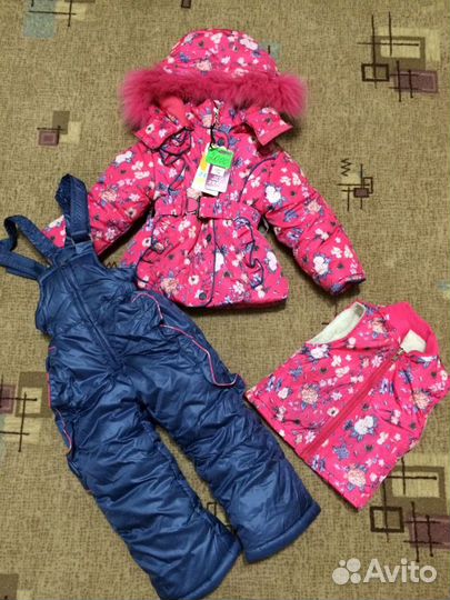 Детский зимний комбинезон на девочку 74