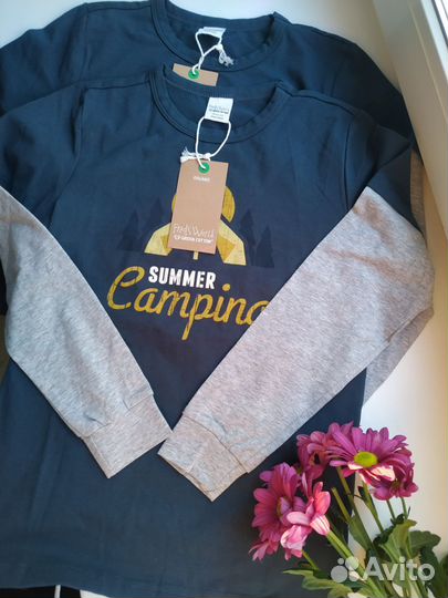 Лонгслив новый 134-140-146 мальчик Green Cotton