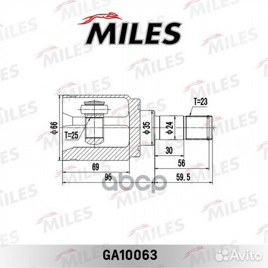 ШРУС honda CR-V 2.0 97-06 внутр. ga10063 Miles