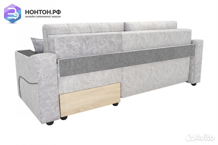 Диван угловой тик-так Бостон серый