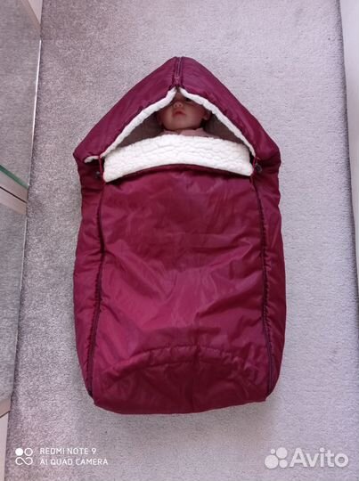 Зимний конверт в коляску на овчине