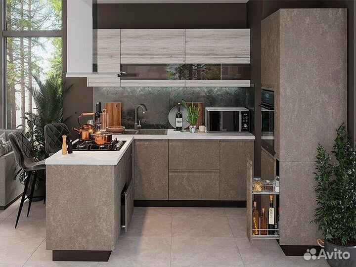 Кухня Бруклин тумба шн 400 фасад шв 400 бетон кор