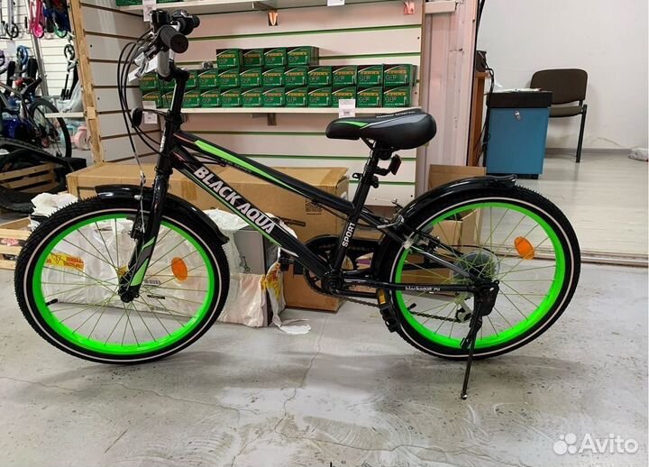 Велосипед детский скоростной 20 черно-зеленый