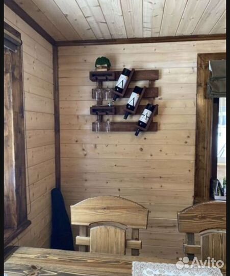 Полка для вина (винница) из массива дерева