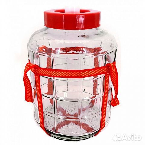 Банка стеклянная с гидрозатвором 20 л