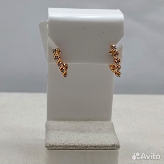 Серьги золотые с фианитами арт.5