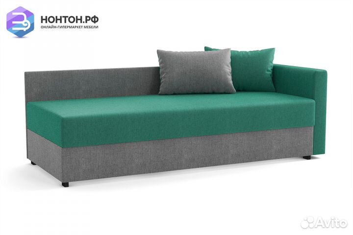 Диван Мальта зеленый / серый