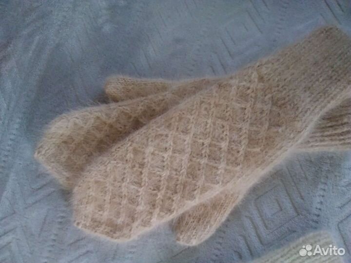 Варежки женские из собачьего пуха