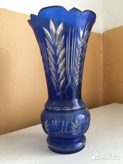 Вазы цветное стекло и глина СССР винтаж