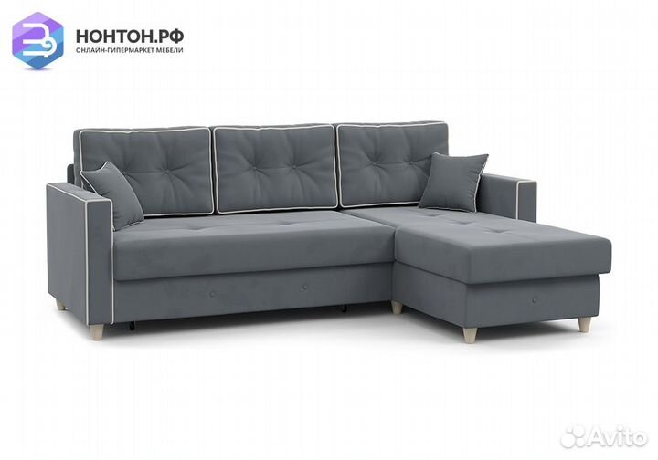 Диван угловой дельфин Айрин серый