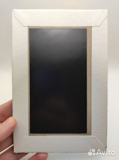 Магнит картина миниатюра на холсте Тыква-домик