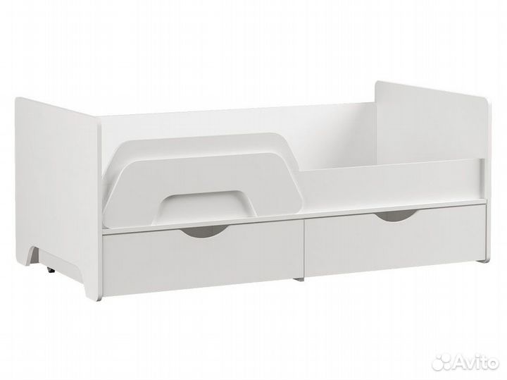 Детская кровать с ящиками белая, Уна 80х180 см