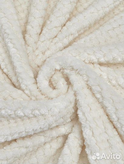 Пушистые пледы вафля, кубик, травка, полоска