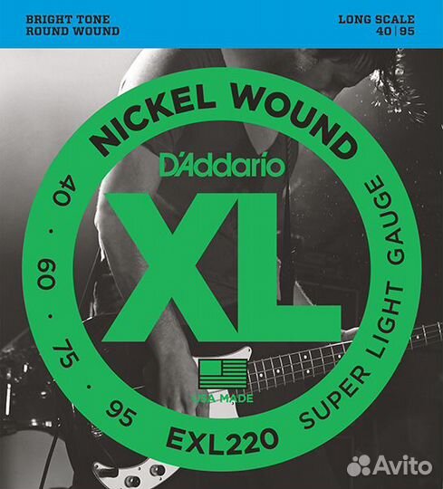 EXL220 XL nickel 40-95 DAddario бас струны