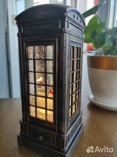 Фонарь новогодний со снегом музыкальный