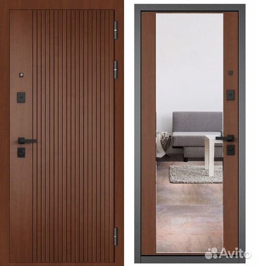 Дверь входная металлическая с зеркалом