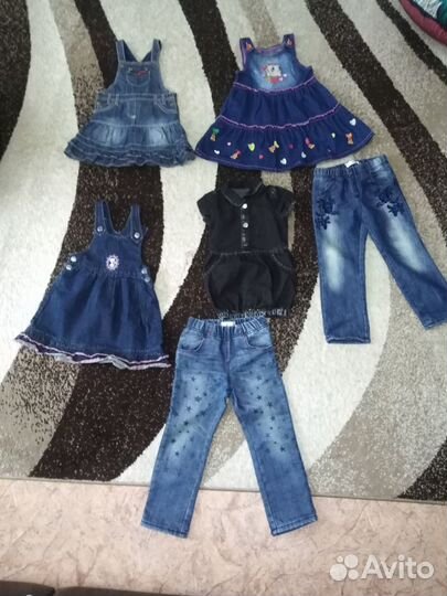 Джинсовые вещи для девочки 92 98