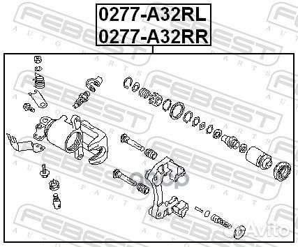 Суппорт тормозной задний L febest 0277-A32RL