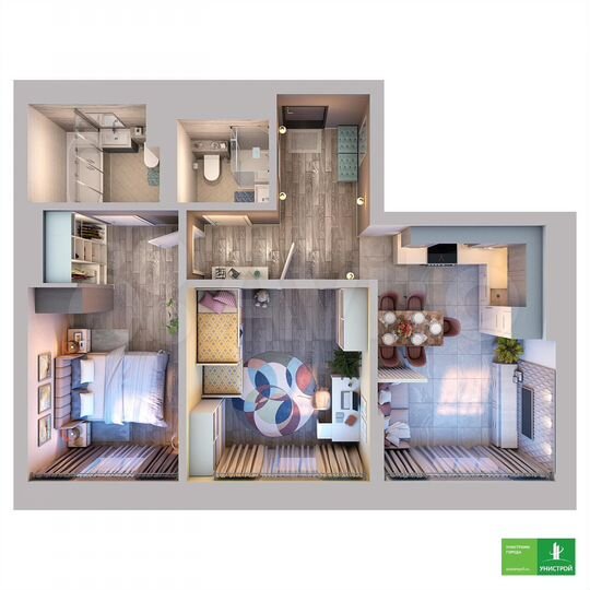 2-к. квартира, 69,4 м², 12/27 эт.