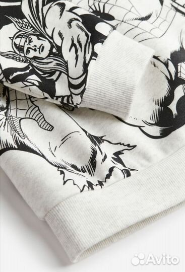 Свитшот H&M детский с начёсом пикачу халк марвел