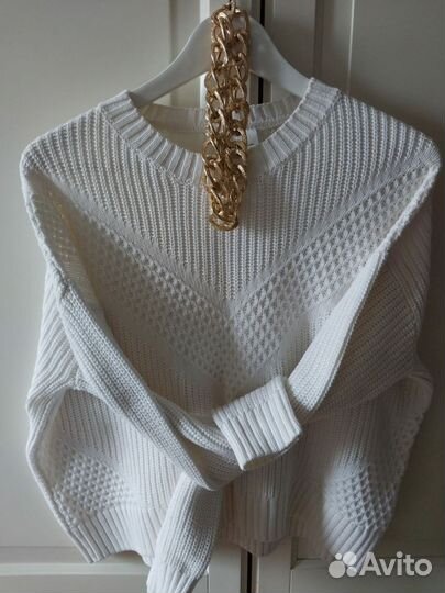 Белоснежный свитер H&M, хлопок