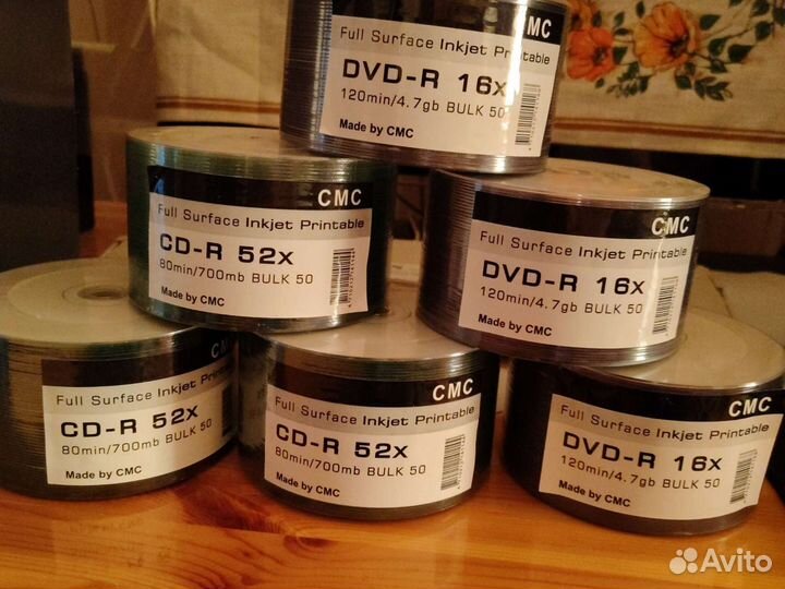 CD-R,DVD-R,DVD+R диски printable с боксами