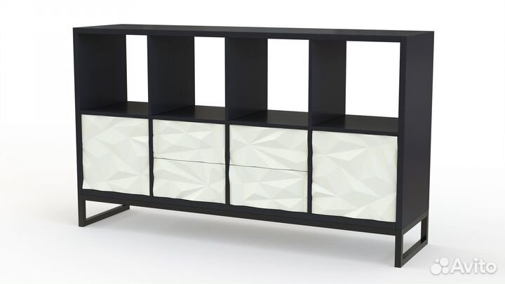 Стеллаж с ящиками белый