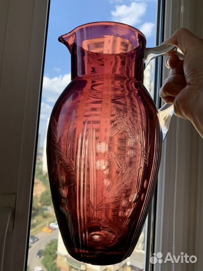 Кувшин из цветного стекла ссср. Винтаж