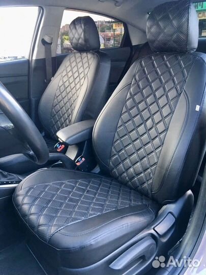 Чехлы из экокожи 3D Ромб - Mitsubishi Outlander 3