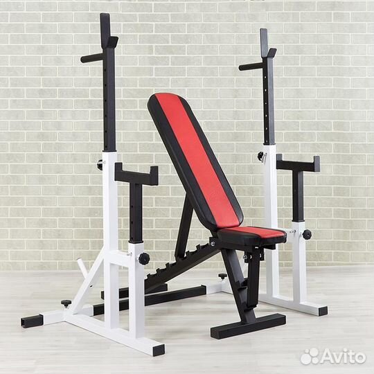 Скамья жима + стойка штанги комплект разные цвета