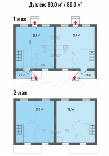 3-к. квартира, 80 м², 2/2 эт.