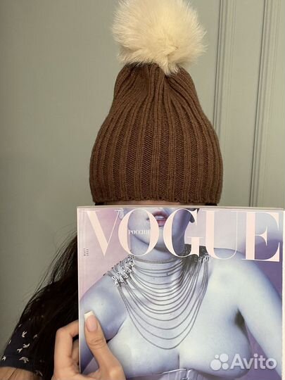 Шапка мармалато натуральный мех