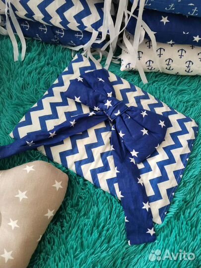 Комплек подушек для детской кроватки. Для мальчика