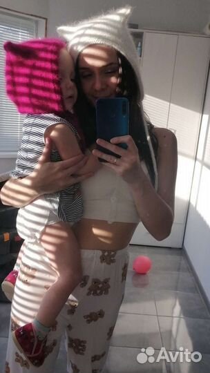 Чепчик с ушками белая, Devil hat, Kitti hat