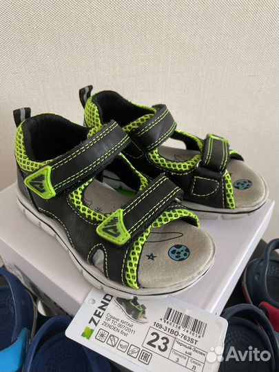 Сандали crocs c6,сандали с кожанной стелькой 23