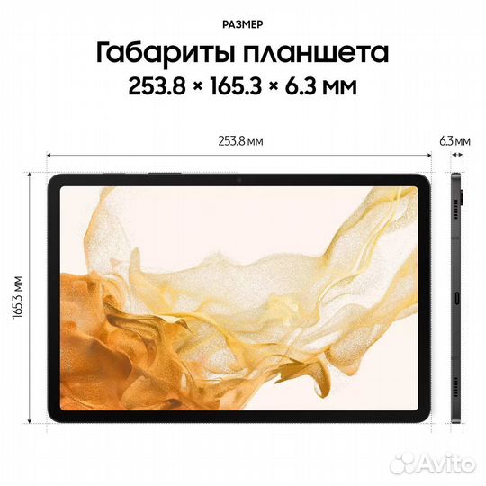 Samsung Tab S8 8/256Gb Wi-Fi (SM-X700) (Graphite)