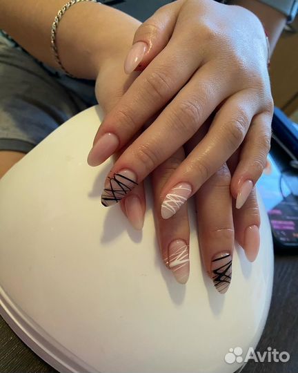 Маникюр гель лак наращивание