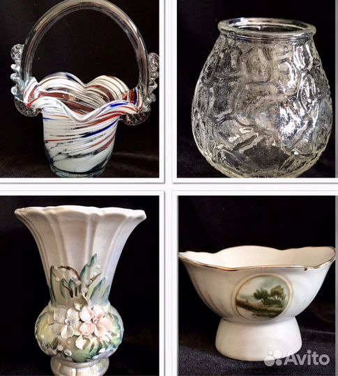 Конфетница/вазочка СССР цветное стекло