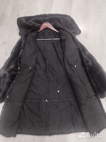 Шуба норковая с капюшоном