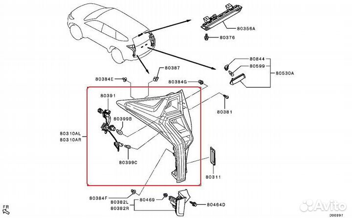 Фонарь левый Mitsubishi Pajero Sport 3 Ks 4N15