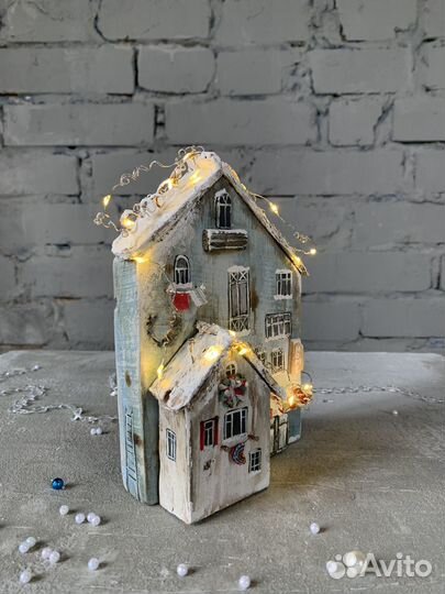 Зимние деревянные домики. Домики с подсветкой