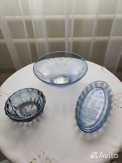 Салатник, ваза, графин, рюмки