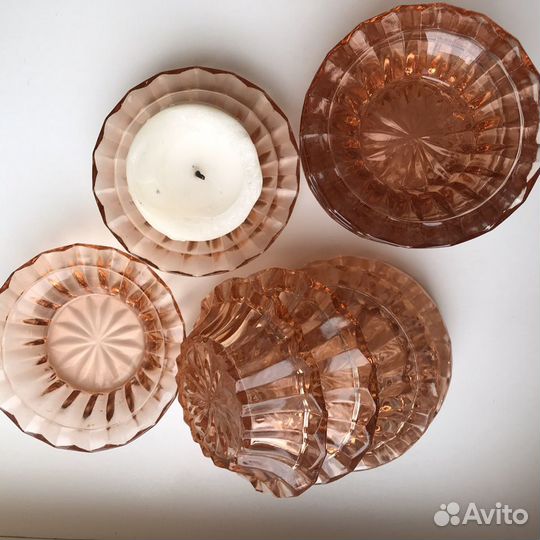 Карамельное стекло винтаж розетки подсвечники