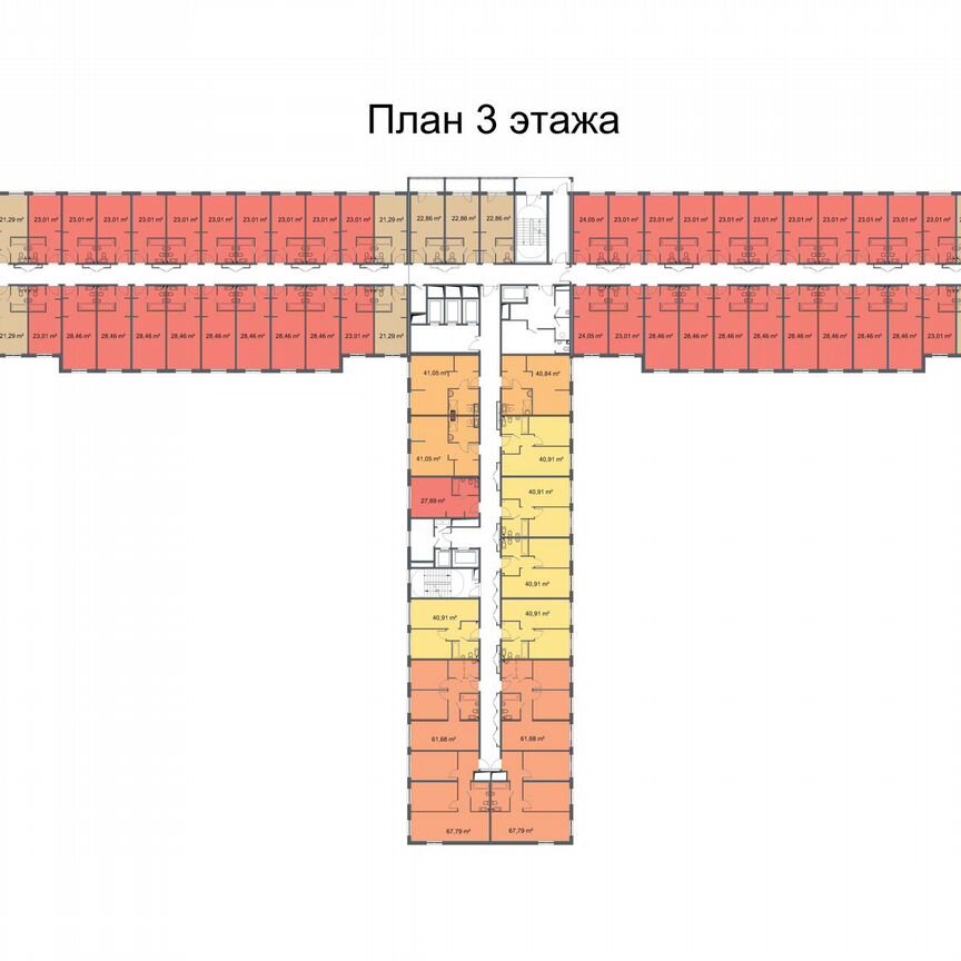 3-к. апартаменты, 65,7 м², 3/24 эт.