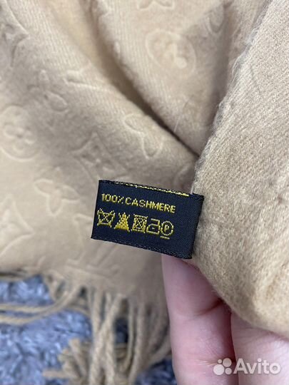 Кашимировый песочный шарф/палантин